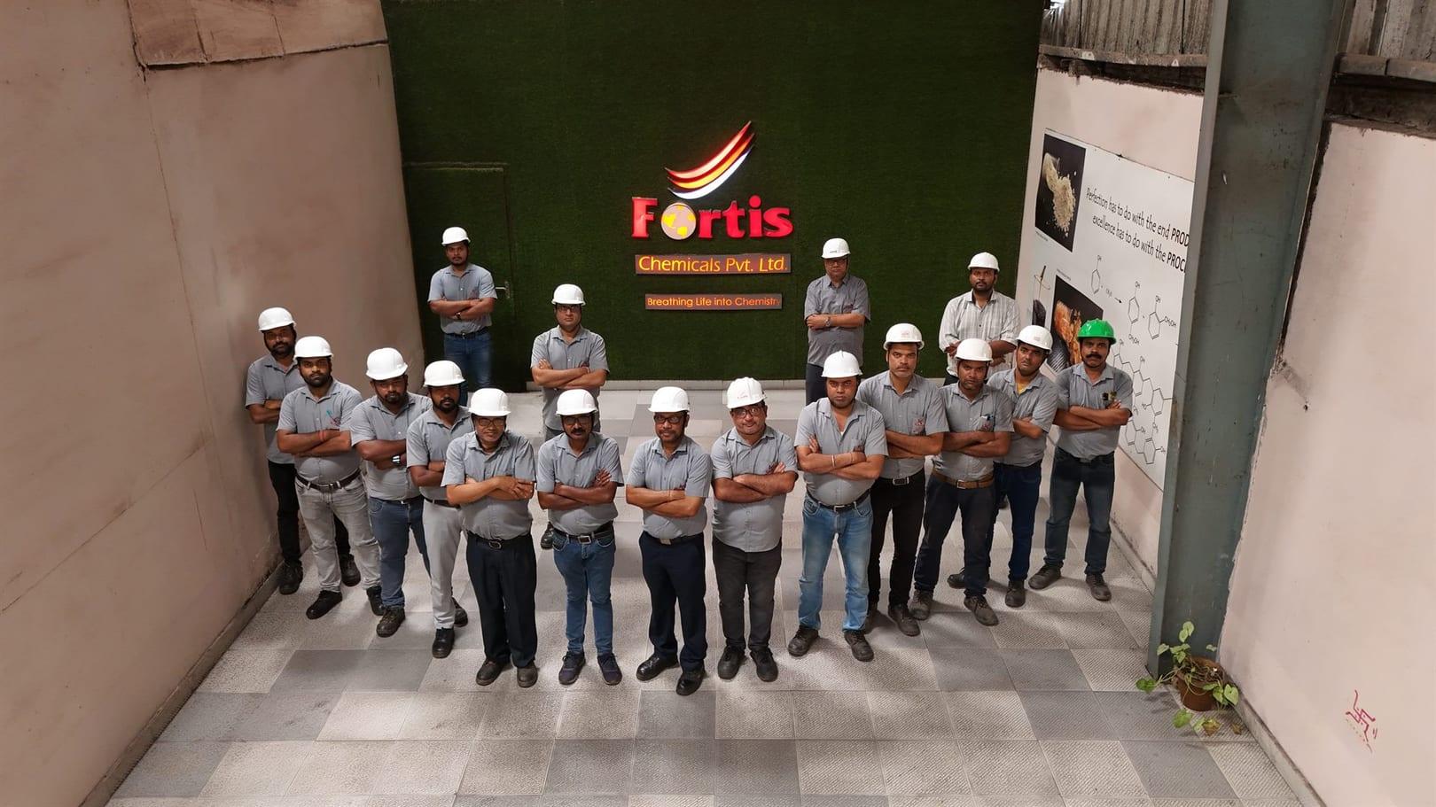 Fortis Chemicals technical team reviewing formulations on site